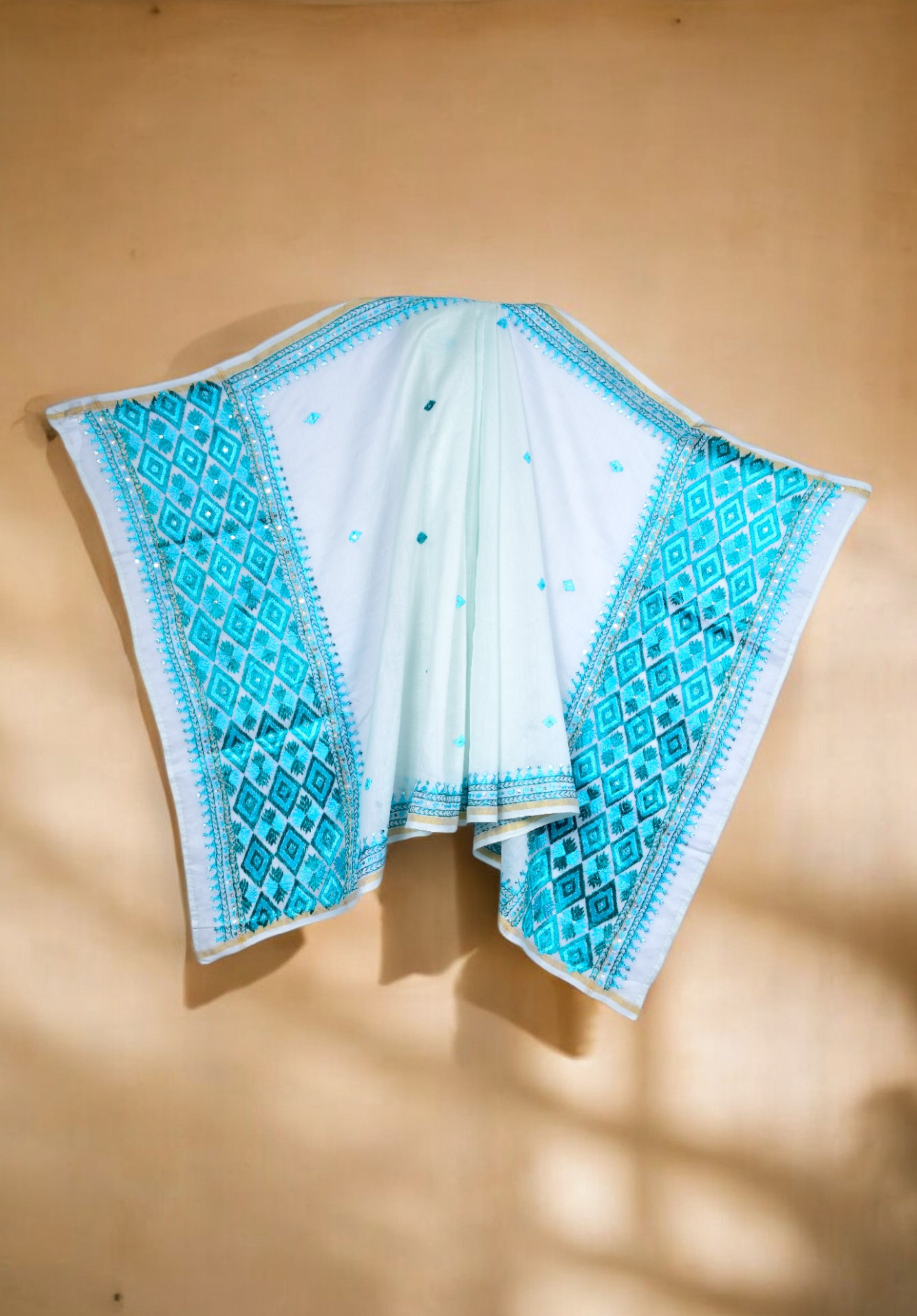 Traditional Punjabi Phulkari dupatta embroidery